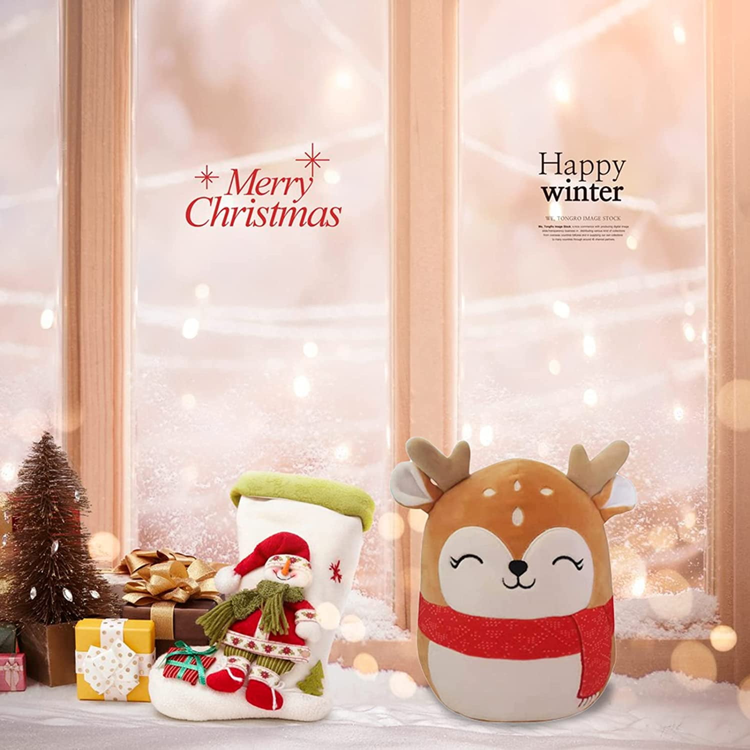 Merry Christmas Cute Santa Claus And Reindeer Plush Toys Christmas Pillow  Series - Temu