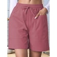 thumbnail image 6 of Omen Casual Shorts Drawstring Comfy Elastic Waist Shorts Summer Pull on Short with Pockets Watermelon Red XL, 6 of 7