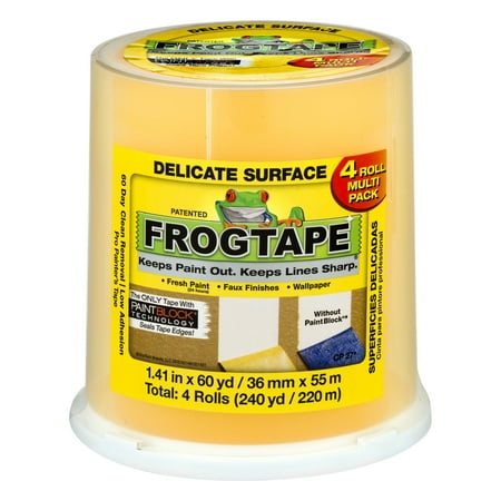 FrogTape Delicate Surface Painting Tape - Yellow, 1.41 in. x 60 yd.,
