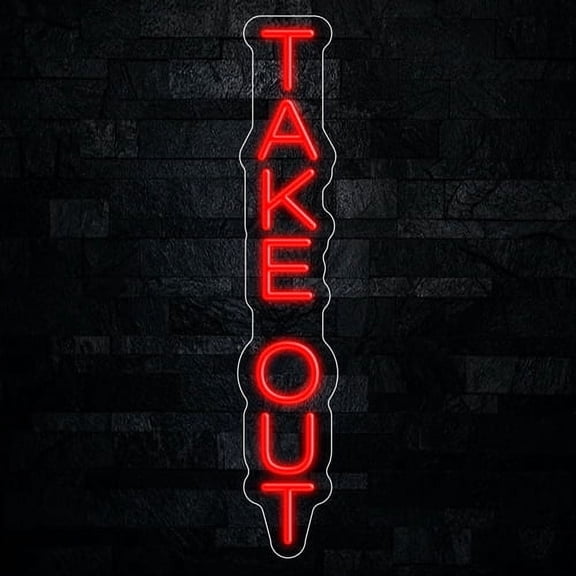 Take Out Neon LED Sign 5"L x 27"H #32773