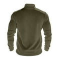 thumbnail image 5 of UVEASISHA Quarter Zip Fleece Sweatshirt Men Stand Up Collar Long Sleeve Pullover Tops Winter Fuzzy Warm Sweatshirts Solid Color Athletic Shirts Army Green 3XL, 5 of 10