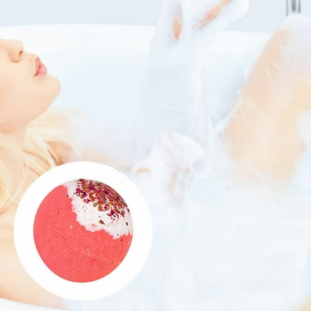 Rose Bath Bombs - 1-Pack Natural Organic Oil Bubble Bath Balls, Floating Colorful Bath Fizzies, Skin-Nourishing Bathroom Gift Box, Perfect For Christmas Thanksgiving Mother’s Day Father’s Day Winter