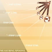 Steelware Central Copper Measuring Cups and Spoons Stainless Steel 9 pieces with 2 Rings