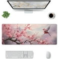 thumbnail image 3 of Spring Cherry Blossom Mouse Pad - Floral Bird Gaming Mouse Pad Flowers Mouse Mat Pink Sakura Flower Desk Pad Animal Keyboard Pad Mouse Mat 31.5x11.8 Inch, 3 of 6
