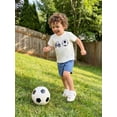 thumbnail image 3 of BemeyourBBs Kids Toddler Baby Boys Football Outfit Infant Baby Boy Summer Clothes Short Sleeve Tractor Soccer T-shirt with Elastic Waist Pockets Shorts Set Toddler Summer Outfit, 3 of 9