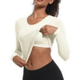 thumbnail image 4 of GuangCheng Kintted Yoga Tops for Women Long Sleeve V-Neck Slim Fit Warm Fall Casual Blouses Shirts, 4 of 6