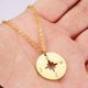 thumbnail image 5 of Collar de panal de abeja de acero inoxidable dorado, collar de estrella y luna, collar de araña, collar ajustable para mujer, 5 of 5