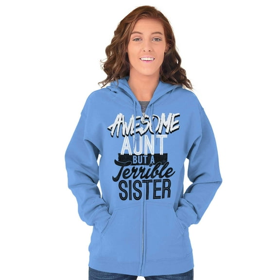 Best Awesome Crazy Sister Cute Funny Zip Hoodie Sweatshirt Women Brisco Brands 2X
