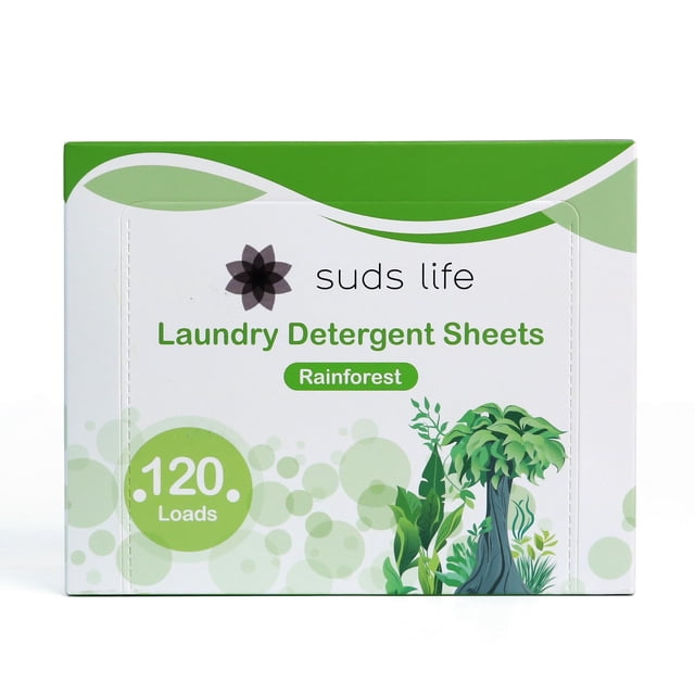 Láminas de detergente para ropa SudsLife, 60 hojas, hasta 120 lavados