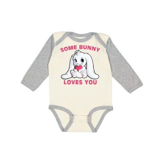 Inktastic some bunny loves you Boys or Girls Long Sleeve Baby Bodysuit