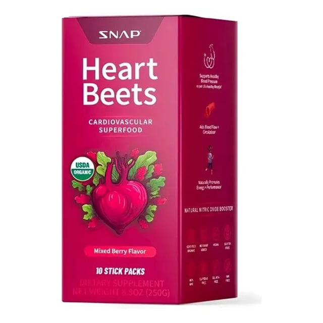 Snap supplements Heart Beets Organic Beets (Stick Packs) 10ct