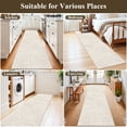 thumbnail image 3 of MeyJey 2'x8' Runner Rug for Hallways, Non Slip Modern Jacquard Textured Rugs Soft Geometric Rug for Entryway Bathroom Laundry Dorm, Beige, 3 of 10