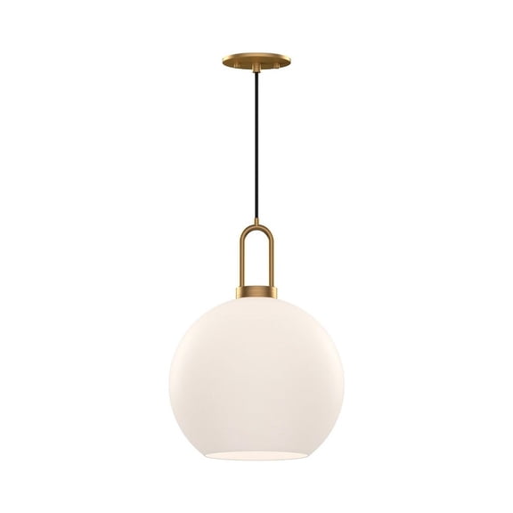 PD601710AGOP-Alora Lighting-Soji - 1 Light Pendant-14.38 Inches Tall and 9.88 Inches Wide-Aged Gold Finish-Matte Opal Glass Color   -Traditional