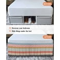 thumbnail image 7 of Boho Wrap Around Bed Skirts for Queen Bed 16" Drop,Bed Skirt with Adjustable Elastic Belt Dust Ruffle Bed Valance for Bedroom Colorful Striped Ethnic Modern Geometric Abstract Art Bed Frame Cover, 7 of 7