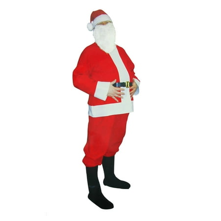 6-Piece Novelty Santa Claus Christmas Suit Costume - One Size Fits Most Adults