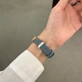 thumbnail image 2 of Compatible for Apple Watch Band 42mm 44mm 45mm 49mm Women Girls Boys, Slim Denim PU Leather Cute Bear Design Hand Strap Bracelet for iWatch Band Series SE 9 8 7 6 5 4 3 2 1 Ultra, Blue, 2 of 7
