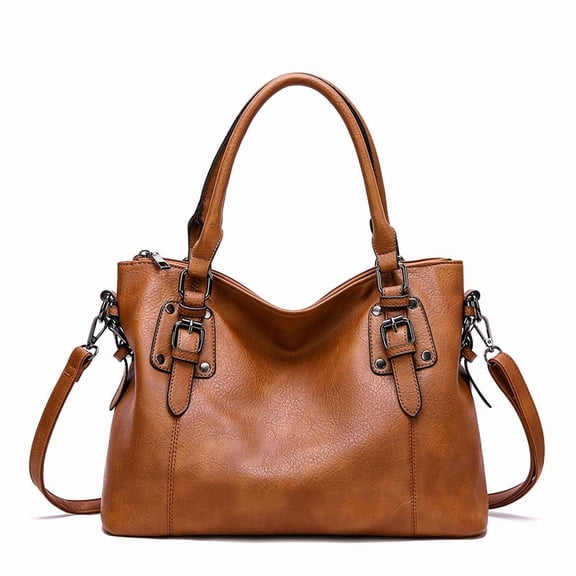 Sunyuer Vintage Handbags for Women, Large Capacity Tote Shoulder Purses PU Leather Top Handle Crossbody Satchel Travel Work Commute