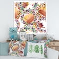 thumbnail image 3 of Vibrant Wild Spring Leaves, Berries and Wildflowers 16 in x 16 in Framed Painting Canvas Art Print, by Designart, 3 of 4