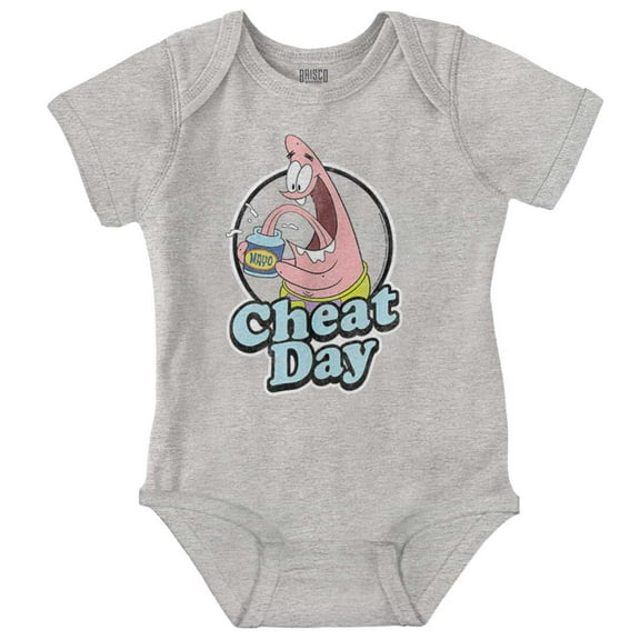 Funny Patrick Star Cartoon Cheat Day Romper Boys or Girls Infant Baby Brisco Brands 12M