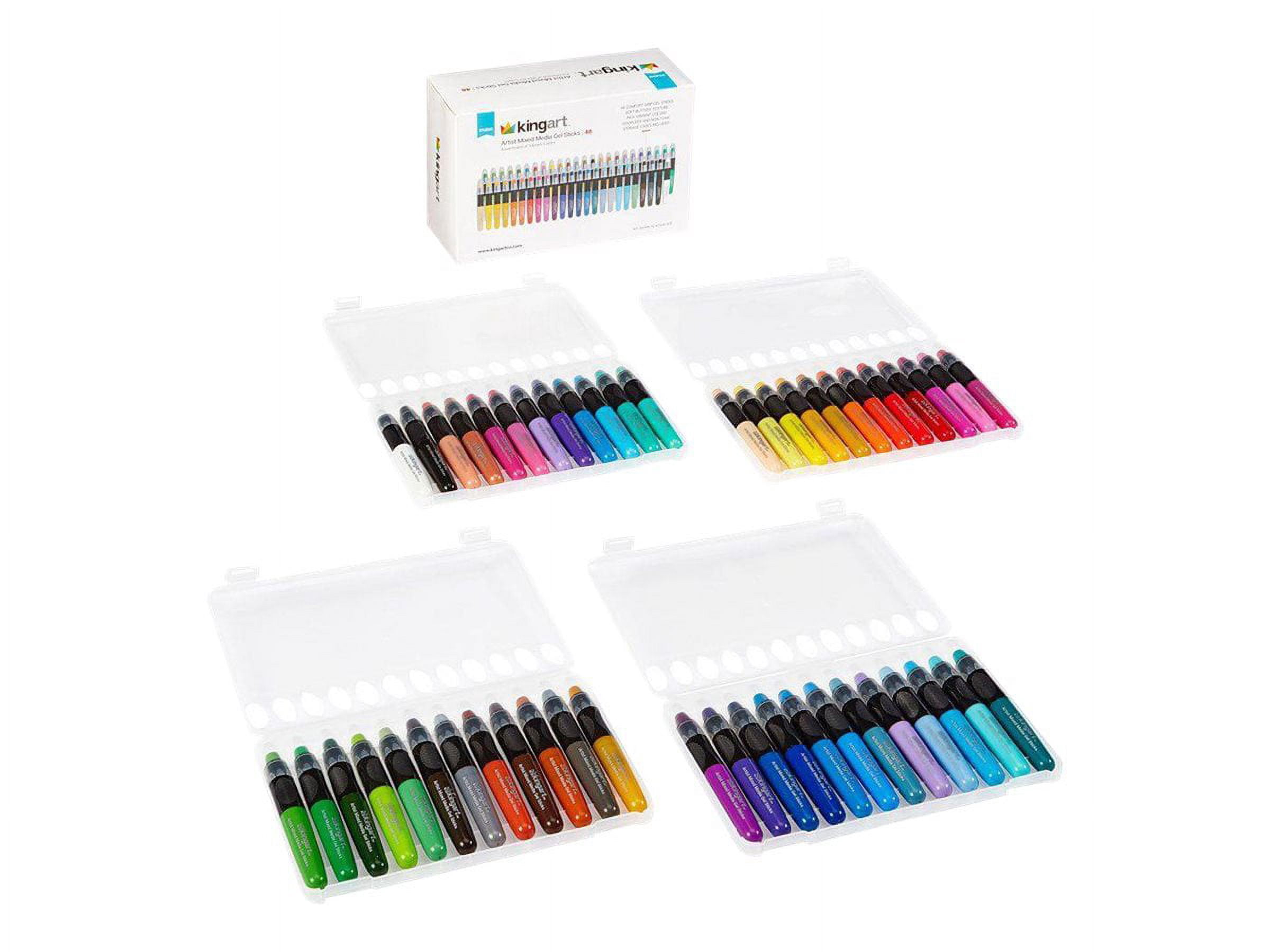 KINGART Mixed Media Gel Sticks , Set of 48 Colors