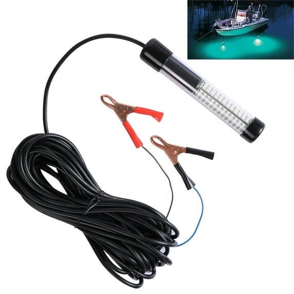 Goture 12V 10.8w 180 LEDs Submersible Fishing Light with 5m/12m Cord - White, Blue, Green