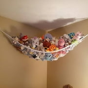 Toy Hammock Net- Corner Organizer Stuffed Animals Storage- Sturdy Hanging Storage Net for Kids Toys
