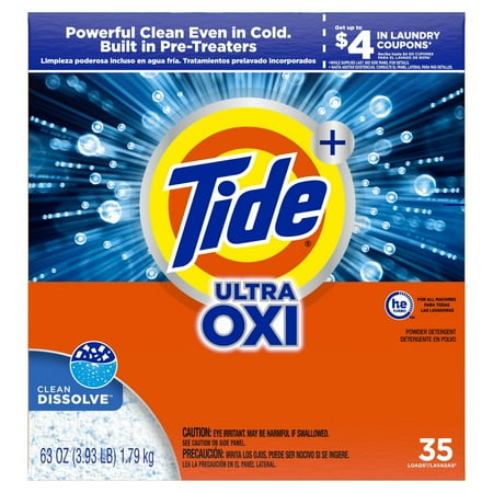 Tide Plus Ultra Oxi Powder Laundry Detergent, 35 Loads, 63 Oz