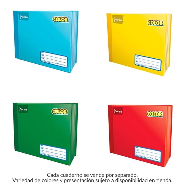 Cuaderno italiano Norma Color cosido raya 100 hojas varios colores 1 pza