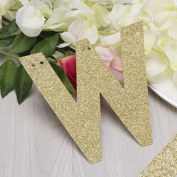 AURARMLET Happy New Year Banner Glitter Gold Bunting Flag for Party Decorations