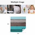 thumbnail image 4 of Aqua Grey Cloth Napkins, Vintage Stripe Farmhouse Wood Grain Ombre Washable and Reusable Dinner Napkins Set of 6, Table Napkin for Kitchen Party Birthday Wedding Hotel Housewarming 20"x20", 4 of 8