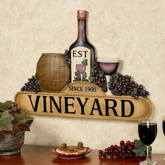 Tuscany Vineyard Wine Wall Plaque Multi Earth