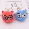 thumbnail image 6 of Cute Owl Keychain Artificial Rabbit Hairy Pom-pom Key Ring Women Bag Pendant, 6 of 23