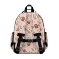 thumbnail image 3 of Football Flag Pink Pattern Cute School Backpack Bag for School with Padded Back and Adjustable Shoulder Straps 15.25"x11.5"x5.25", 3 of 5