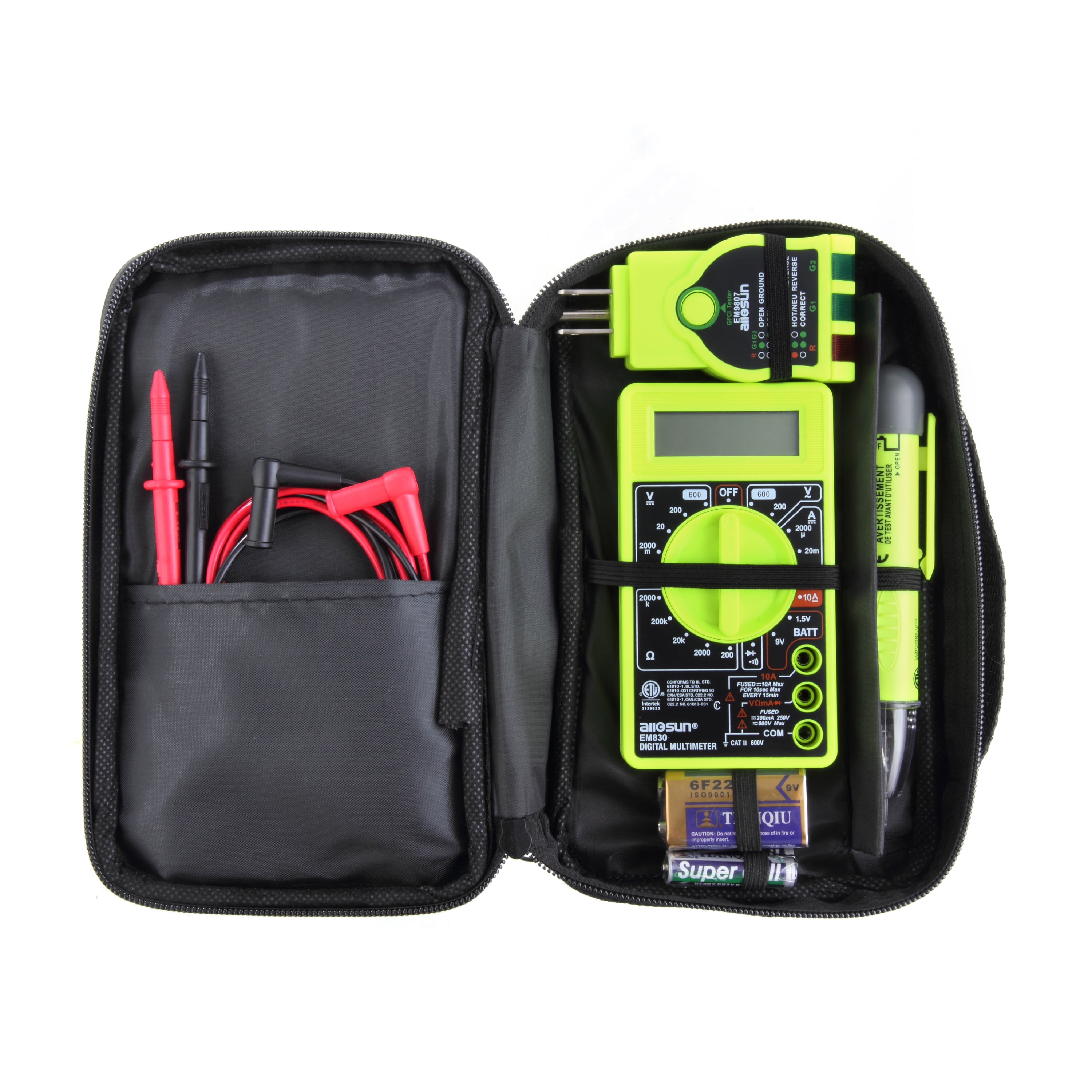 Hyper Tough 3 Piece Electrical Tester Kit with Storage Case TD35070