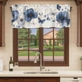 thumbnail image 6 of Navy Blue Spring Floral Curtain Valances for Windows, Kitchen Valance Window Treatments Panel 2 Pack, Botanical Butterfly Vintage Rod Pocket Short Curtains for Bathroom Bedroom 54 x 18 Inch, 6 of 8