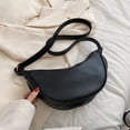 thumbnail image 3 of Lady Crossbody Bags Bolso Compras Color Sólido Cuero PU para El (Negro), 3 of 9