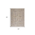 thumbnail image 3 of 5' X 8' Tan Orange And Blue Floral Hand Knotted Stain Resistant Area Rug, 3 of 5