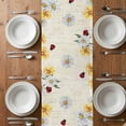 thumbnail image 6 of Gnomes Table Runner - 48 Inch Long, Kitchen Dining Table Runner Dresser Scarves, White Yellow Daisy Floral Country Garden Floral Farmhouse Decor for Coffee Tables Wedding Party Banquet, 6 of 8