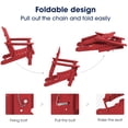 thumbnail image 4 of Wulful Folding Plastic HDPE Patio Adirondack Chair, Red, 4 of 5