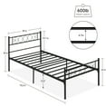 thumbnail image 3 of Twin/Full/Queen/King Size Metal Platform Bed Frame with Headboard and Footboard, Heart Shaped Bed Frame, 12.2 Inch Under Bed Storage, Steel Slat Support, No Box Spring Needed, Easy Assembly, 3 of 9