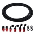 thumbnail image 1 of Kit de línea de combustible AN10 Unique Bargains de 15.09 pies, manguera de vacío automotriz con abrazadera de tubo adaptador negro, 1 juego, 1 of 7