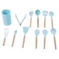 thumbnail image 4 of 12PCS/Set Juego de utensilios de cocina Utensilios de cocina antiadherentes Mango de madera Utensilios de cocina de silicona, 4 of 8