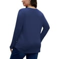thumbnail image 5 of FlorCurve Long Sleeve Shirts for Women Plus Size V Neck T-Shirts Solid Casual Tunic Tops, Blue 2XL, 5 of 7