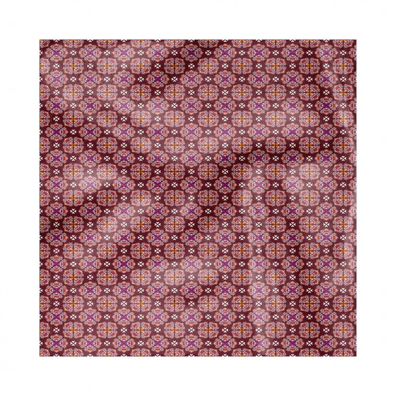 Tribal Decorative Napkins Set of 4, Abstract Composition of Flowers Ornamental Swirls and Curls Bohemian Inspirations, Silky Satin Fabric for Brunch Dinner Party, 18", Multicolor, by Ambesonne