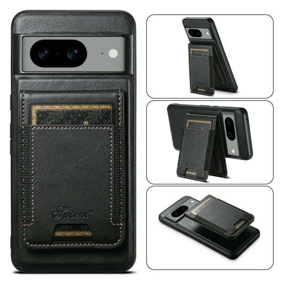 for Google Pixel 10 /10 Pro Wallet Case, [Magnetic 2-in-1 Detachable Card Holder] Back Flip Kickstand Phone Case Support Wireless Charging PU Leather Shockproof Women Men Cover, Black
