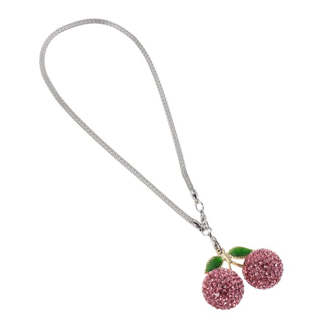 unbranded Accesorios De Con Colgante De Cereza Y Rhinestones Para Interior Rosa