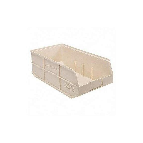 Stackable Shelf Bin, 20-1/2"W x 11"D x 7"H, autoclavable up to 250F, polypropylene, ivory, made in USA