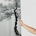 thumbnail image 3 of Fenyluxe  Asian Shower Curtain, Lone Pine on Mountain Slope Art Traditional Chinese Painting Style Oriental Culture, Cloth Fabric Bathroom Decor Set with Hooks, Grey White, 3 of 7