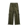 thumbnail image 3 of Parachute Pants For Men Casual Baggy Cargo Pants Streetwear Y2k Drawstring Hiking Climbing Trousers With Pockets, 3 of 3