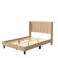 thumbnail image 5 of Full Size Platform Bed with Wingback Headboard, Upholstered Platform Bed Frame with Wood Slats Support, Modern and Elegant Full Bed for Bedroom and Hotel, Easy Assembly, Beige, 5 of 7